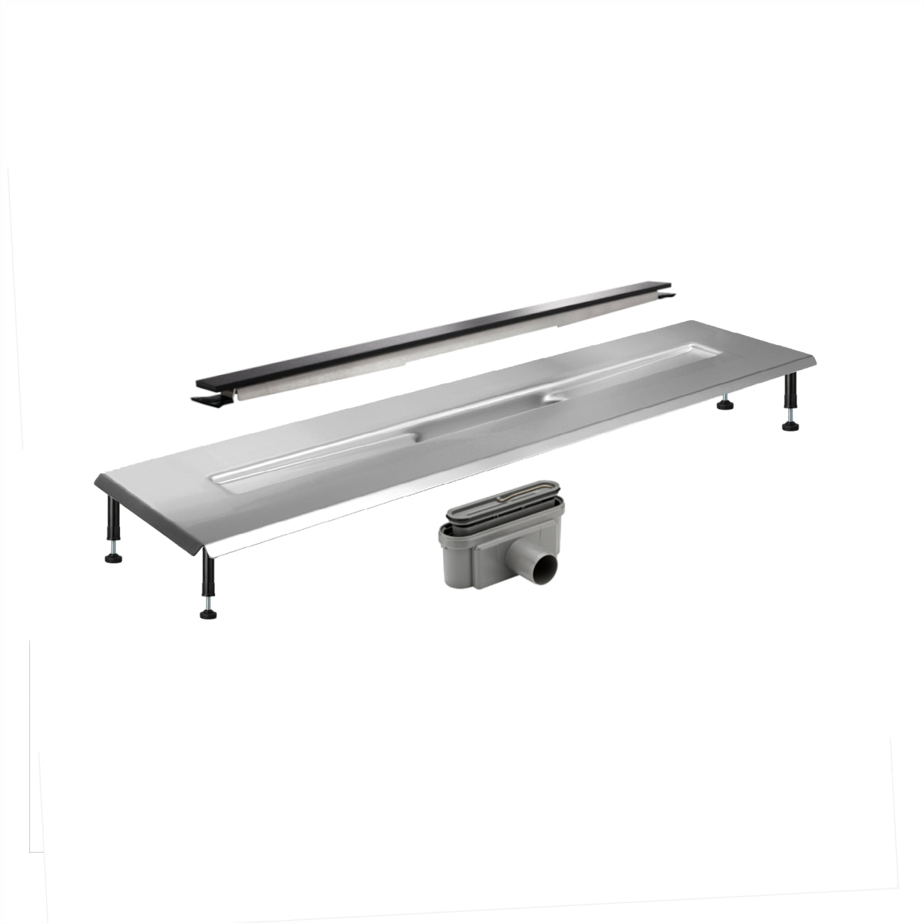 Unidrain® Centre Floor Linear Drain - Highline Panel Black
