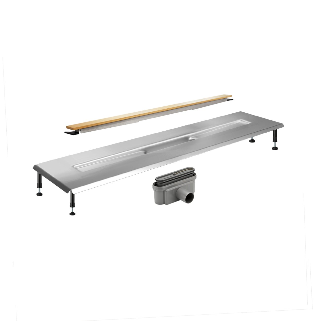 Unidrain® Centre Floor Linear Drain - Highline Panel Brass - WM | Wetroom Materials