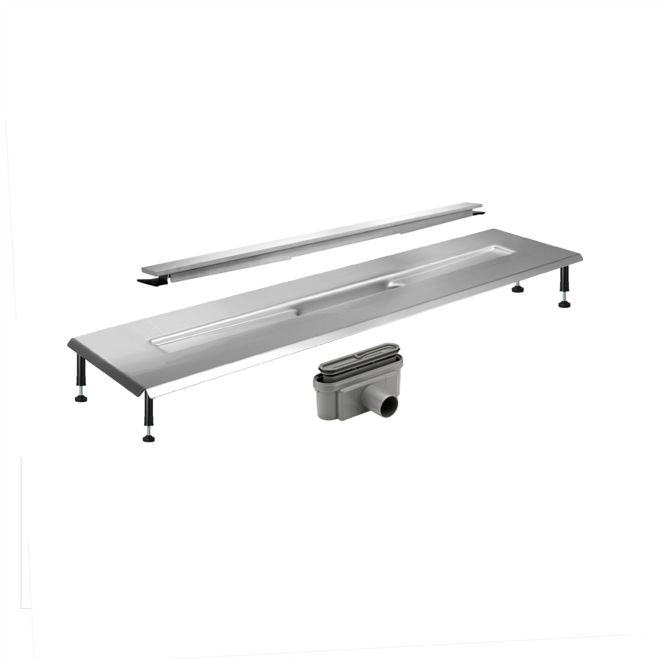 Unidrain® Centre Floor Linear Drain - Highline Panel Brushed Stainless Steel
