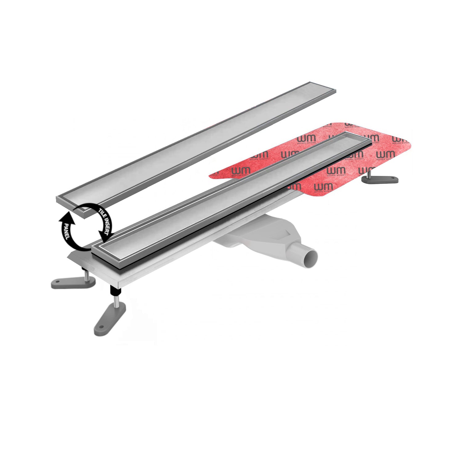 SharpDrain® Pro Linear Wet Room Drain - Stainless Steel - WM | Wetroom Materials