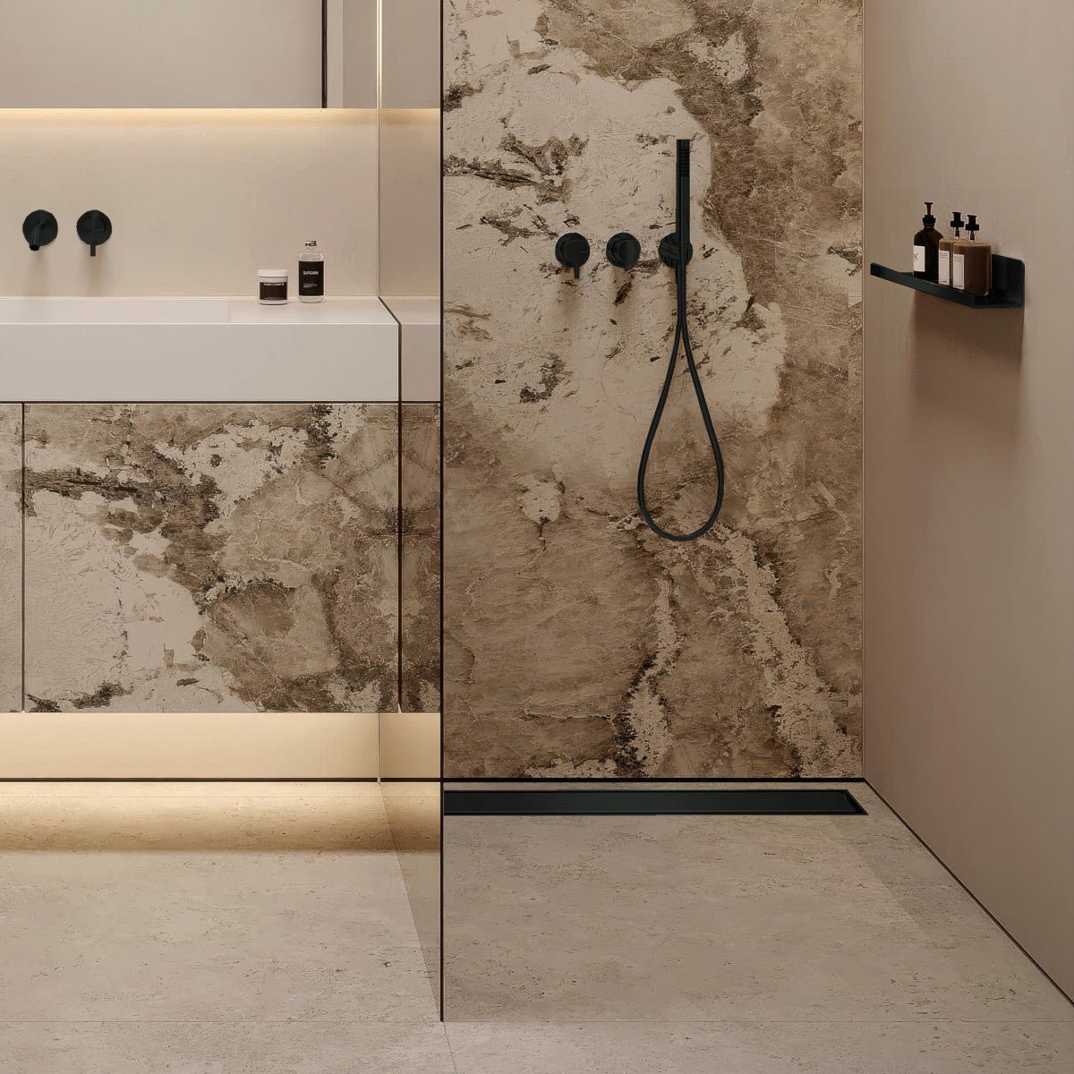 SharpDrain® Pro Linear Wet Room Drain - Black - WM | Wetroom Materials