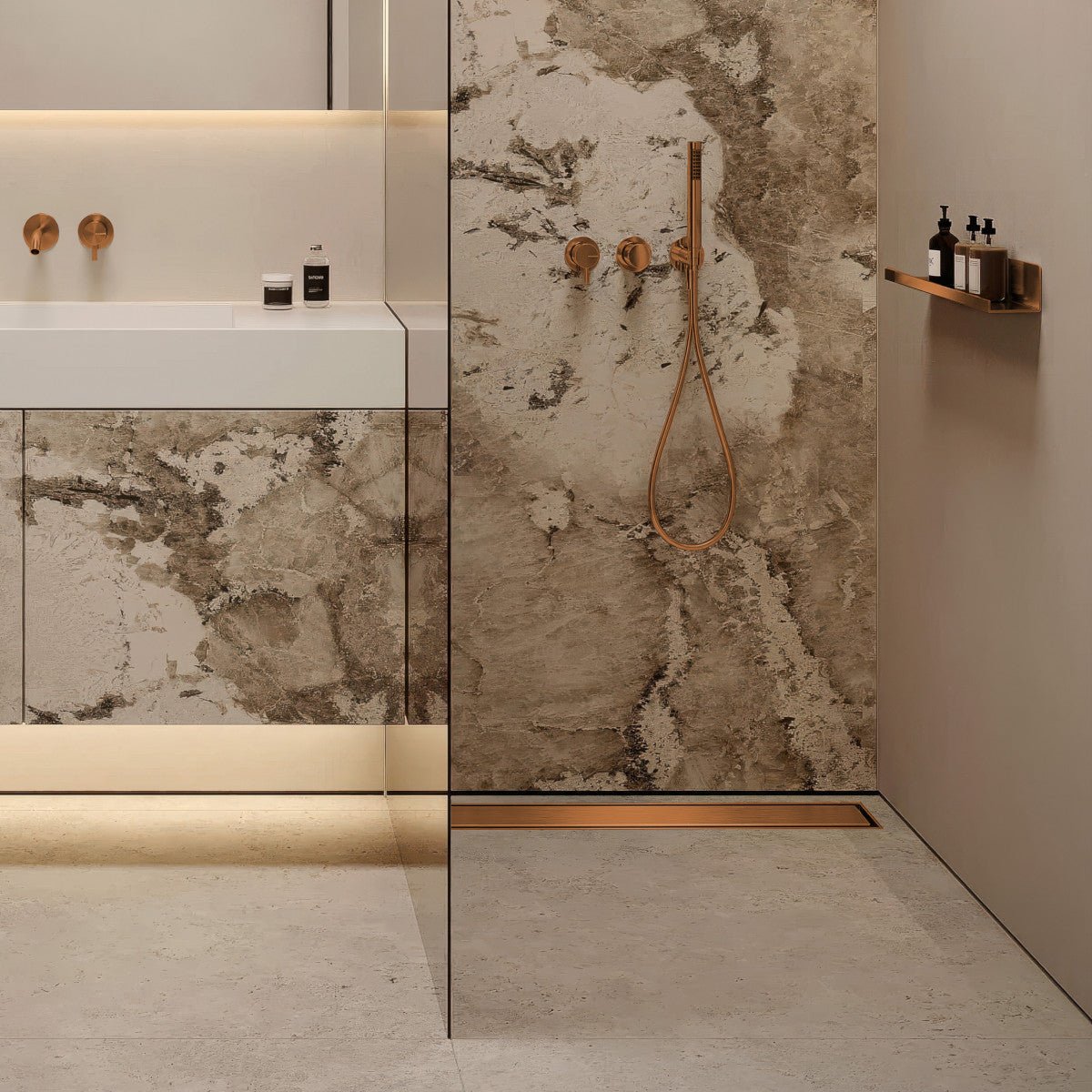 SharpDrain® Pro Linear Wet Room Drain - Bronze - WM | Wetroom Materials