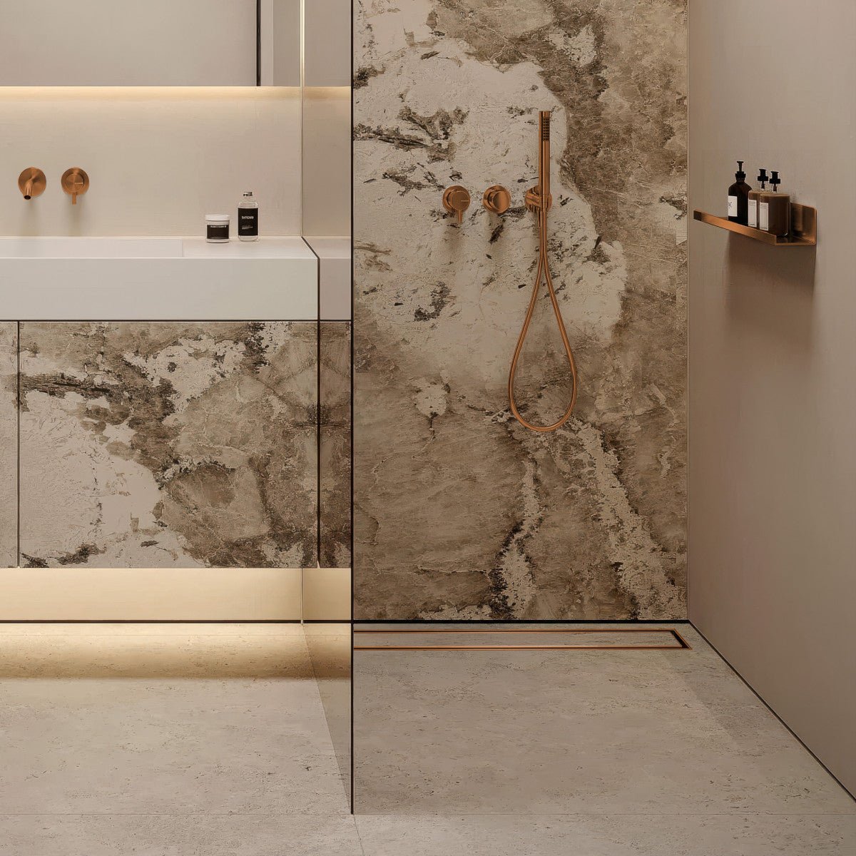 SharpDrain® Pro Linear Wet Room Drain - Bronze - WM | Wetroom Materials