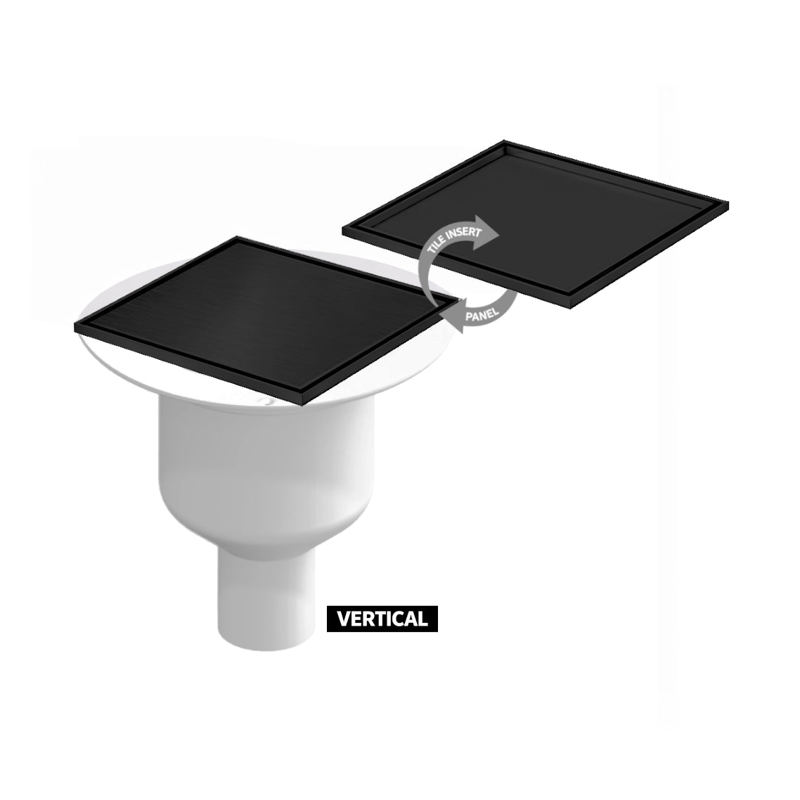 Sharpdrain® Square Wet Room Drain - Black - WM | Wetroom Materials