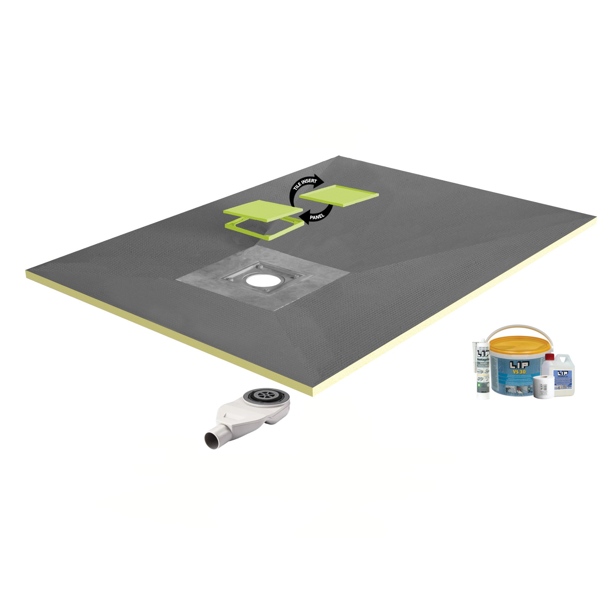 SharpSlope Square Drain Wet Room Kit - Brass - WM | Wetroom Materials