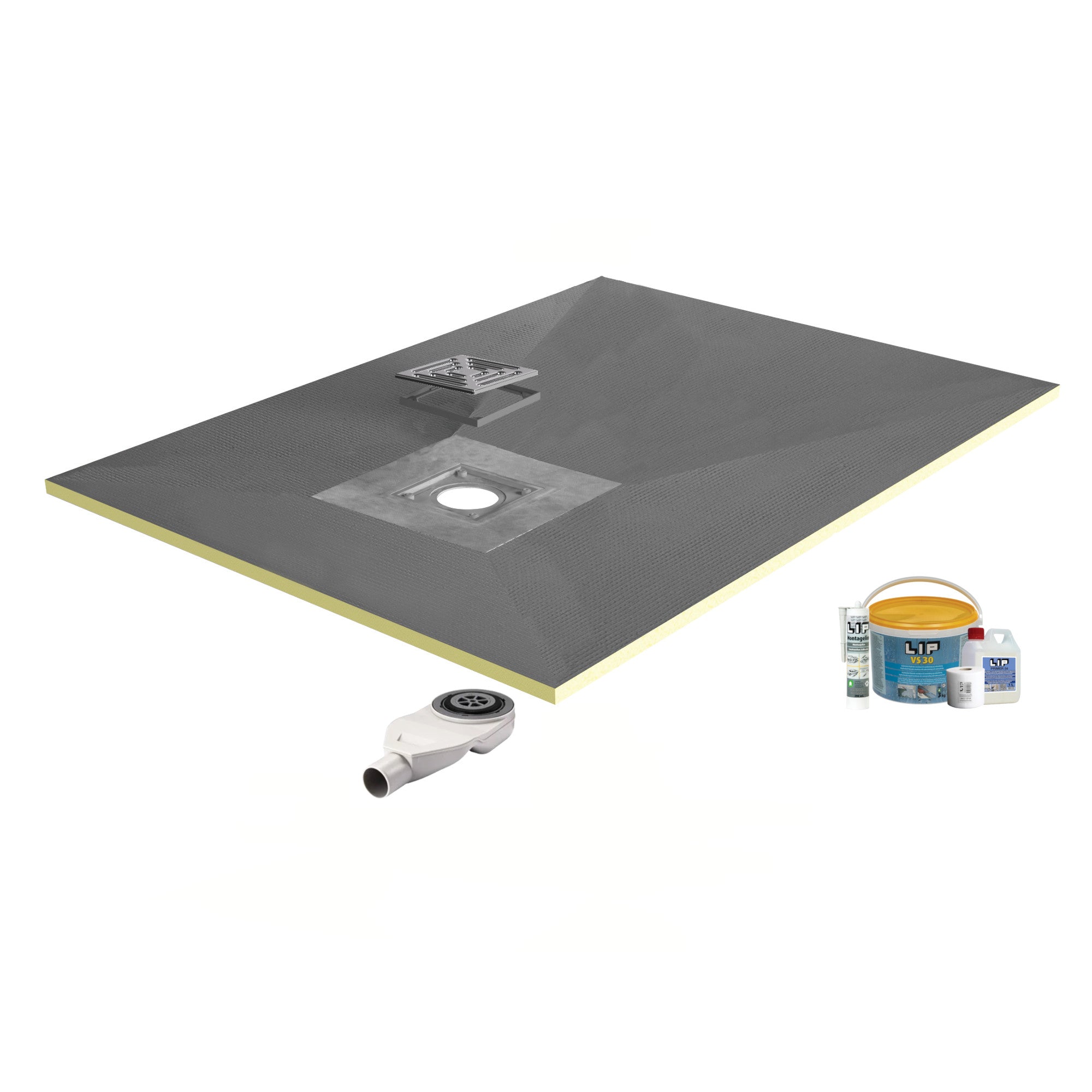 SharpSlope Square Drain Wet Room Kit - Frame and Grate - WM | Wetroom Materials