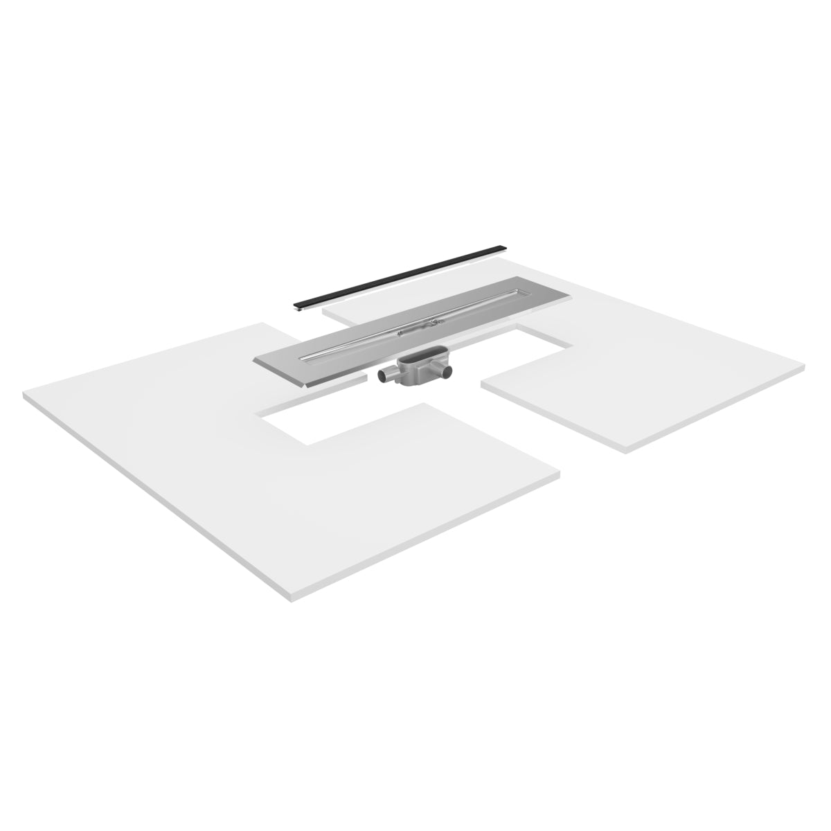 Unislope® 4K Centre Floor Linear Drain Wet Room Kit - HighLine Panel Black - WM | Wetroom Materials