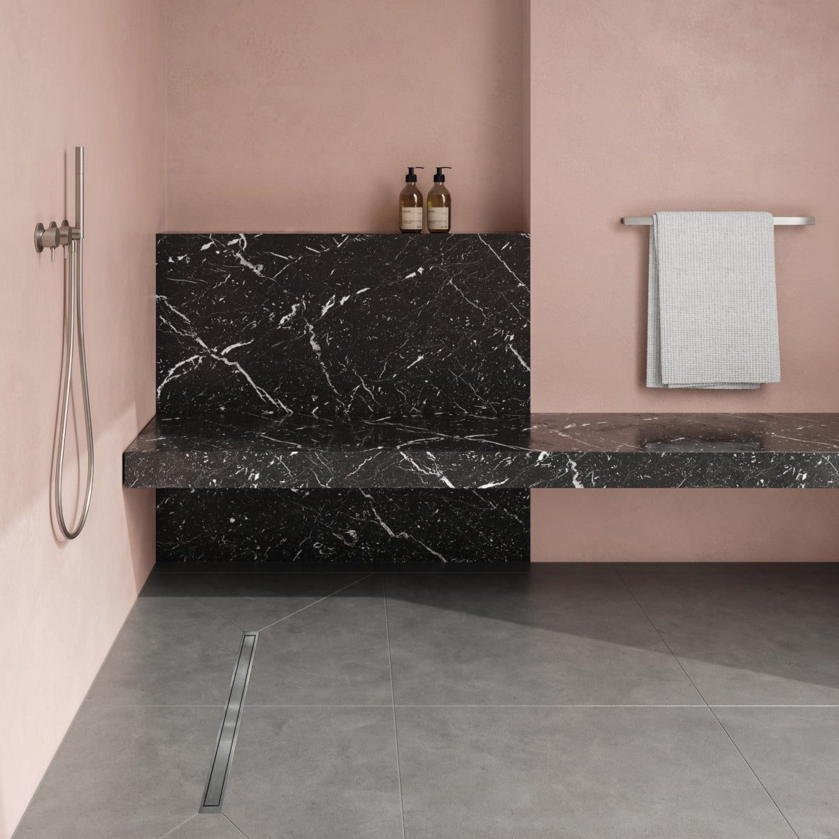 Unislope® 4K Centre Floor Linear Drain Wet Room Kit - HighLine Panel - WM | Wetroom Materials