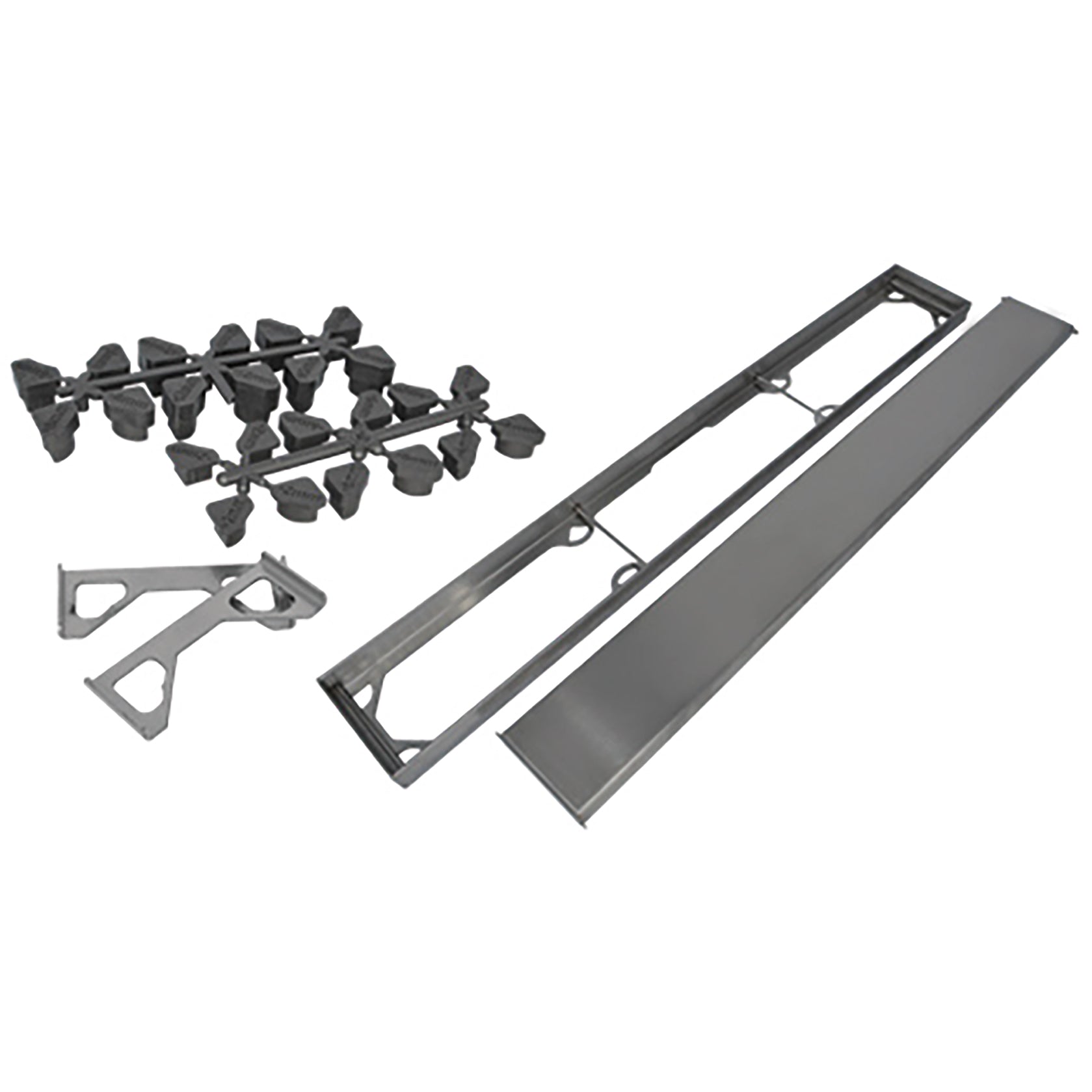 SharpSlope Replacement Brushed Stainless Steel Tile Insert and Frame Set - Wetroom Materials