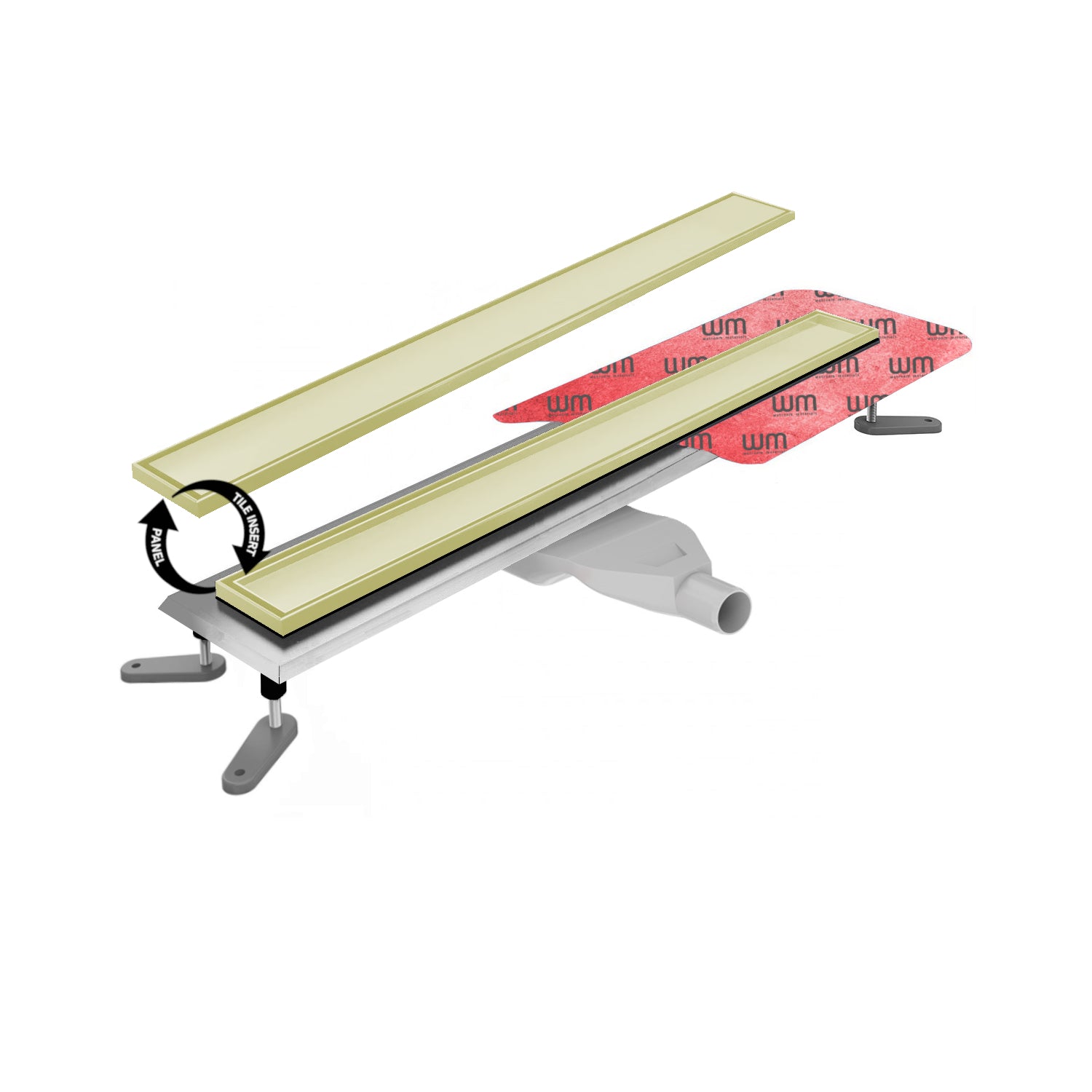 SharpDrain® Pro Linear Wet Room Drain - Nickel - WM | Wetroom Materials