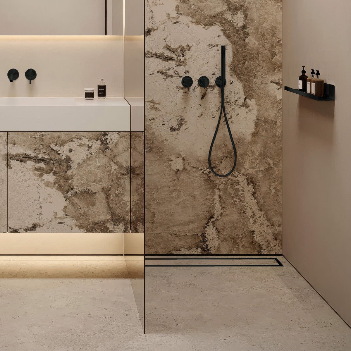 SharpDrain® Pro Linear Wet Room Drain - Black - WM | Wetroom Materials