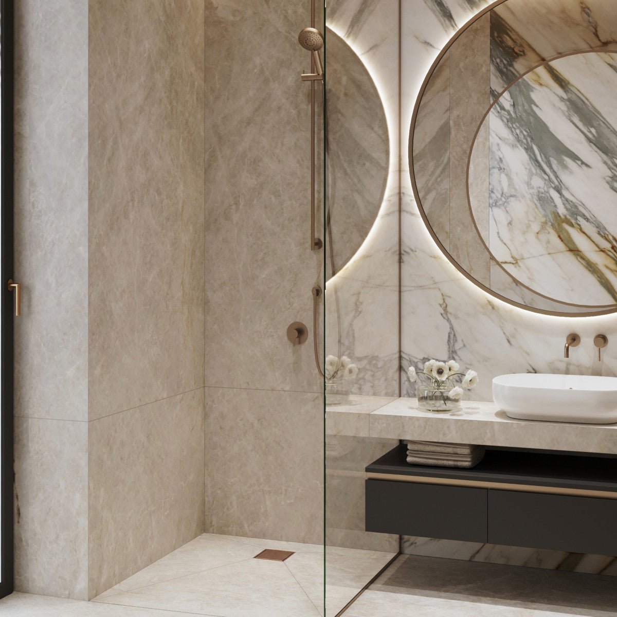 Sharpdrain® Square Wet Room Drain - Bronze - WM | Wetroom Materials