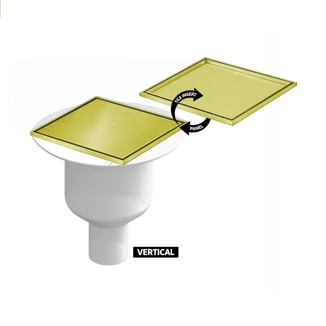 Sharpdrain® Square Wet Room Drain - Brass - WM | Wetroom Materials