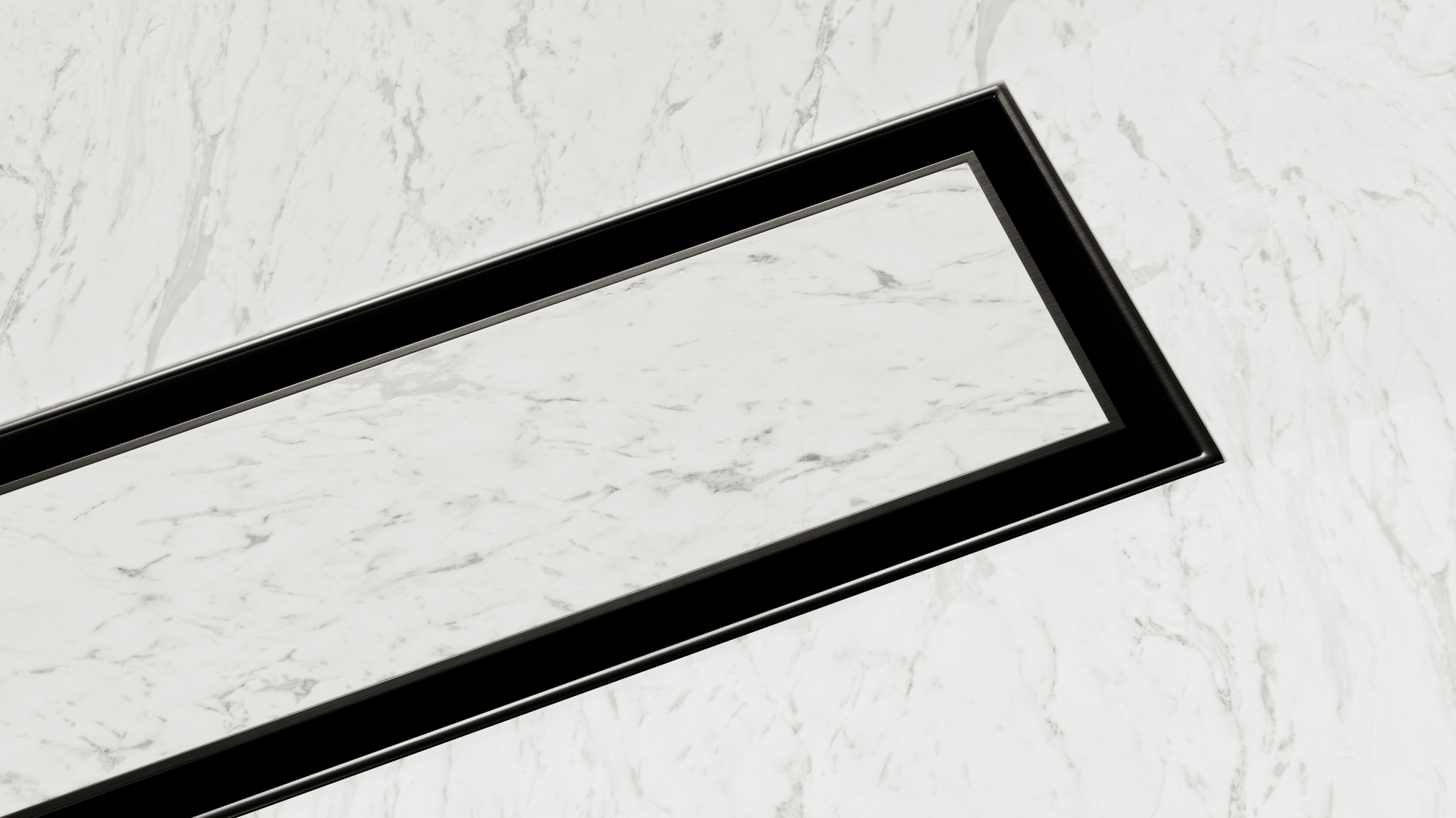 SharpSlope Linear Drain Wet Room Kit - Black Tile Insert and Panel - WM | Wetroom Materials