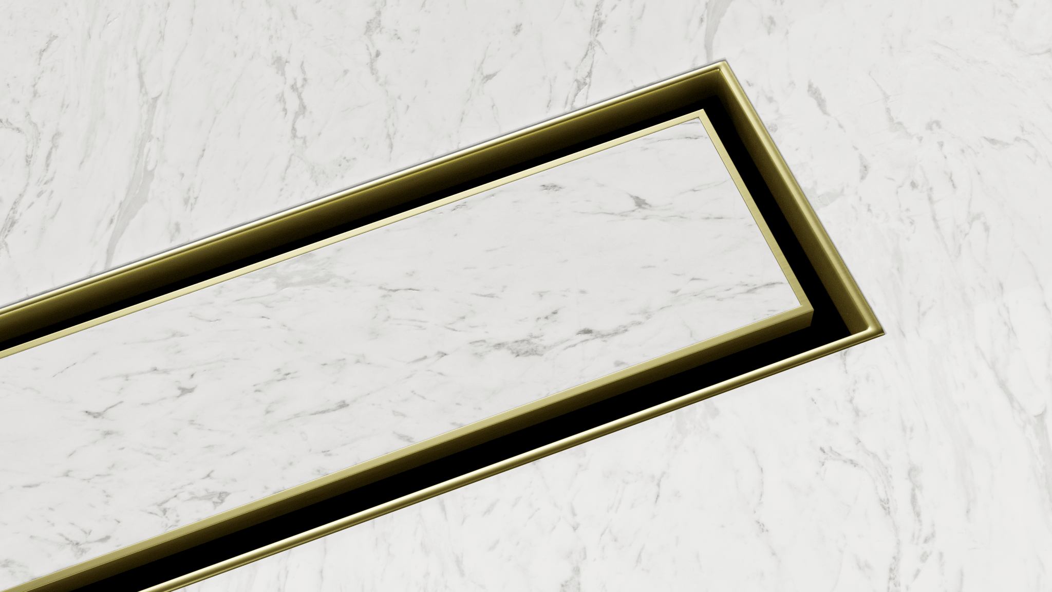 SharpSlope Linear Drain Wet Room Kit - Brass Tile Insert and Panel - WM | Wetroom Materials