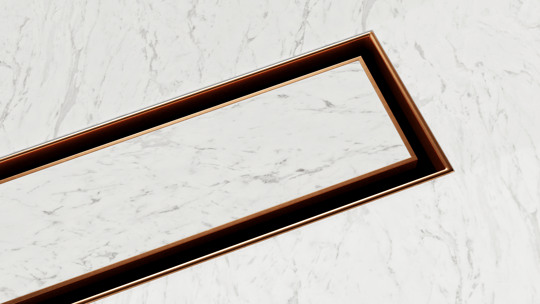SharpSlope Linear Drain Wet Room Kit - Bronze Tile Insert and Panel - WM | Wetroom Materials