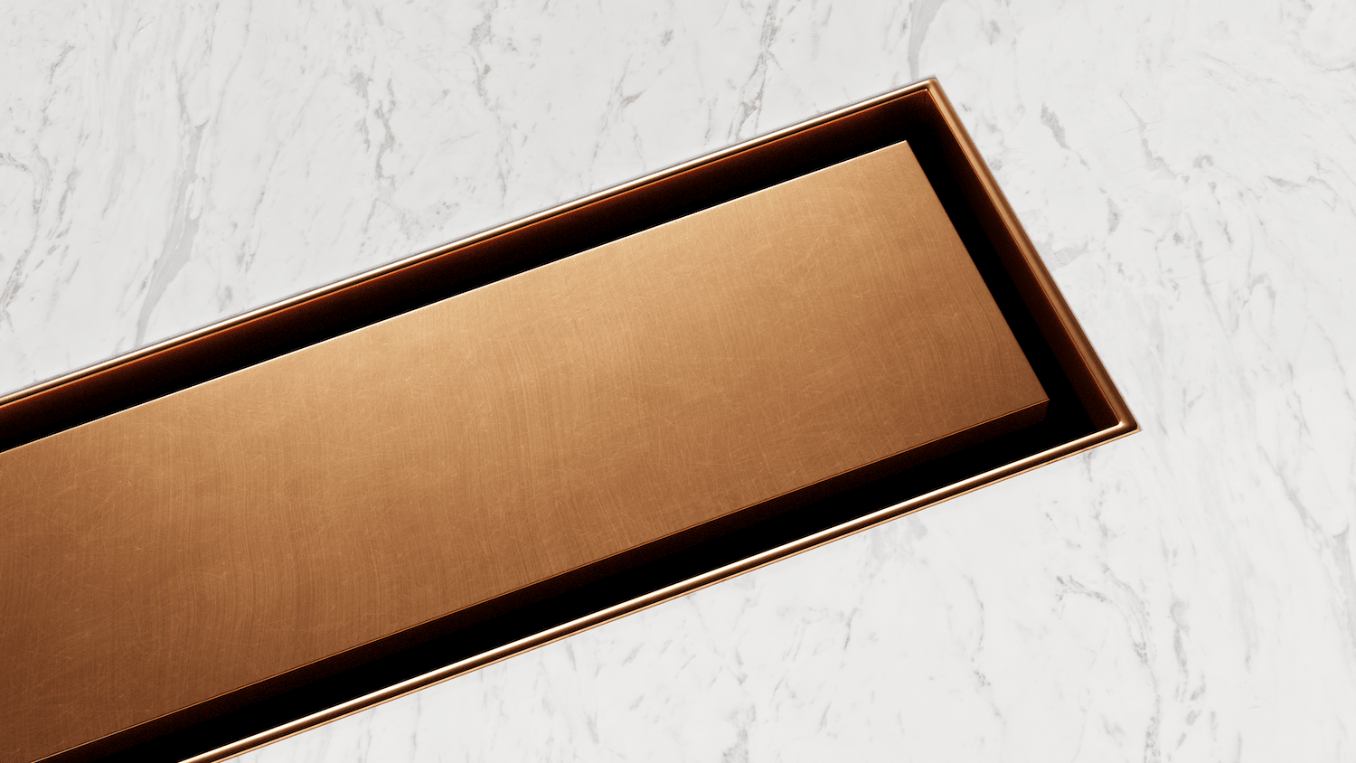Sharpdrain® Linear Wet Room Drain - Bronze Tile Insert and Panel - Wetroom Materials