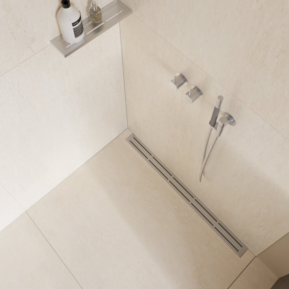 Unislope® 1K Linear Drain Wet Room Kit - Anniversario and 12mm Frame - Wetroom Materials