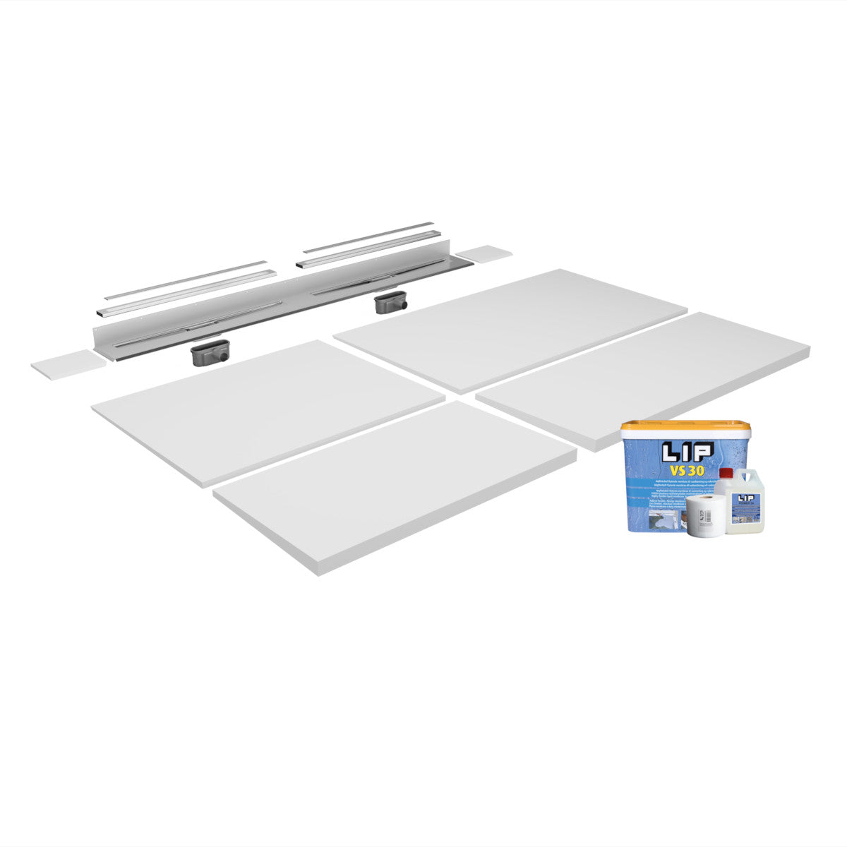 Unislope® 1K Linear Drain Wet Room Kit - Anniversario and 12mm Frame - WM | Wetroom Materials