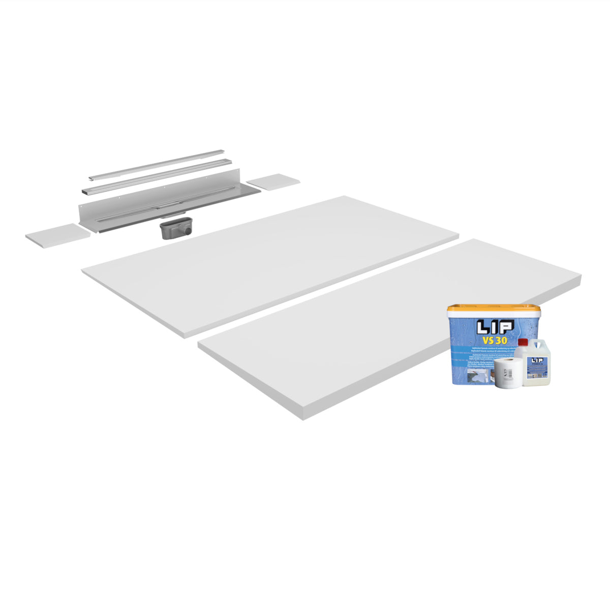 Unislope® 1K Elegance Linear Drain Wet Room Kit - Highline Panel and 15mm Frame - WM | Wetroom Materials