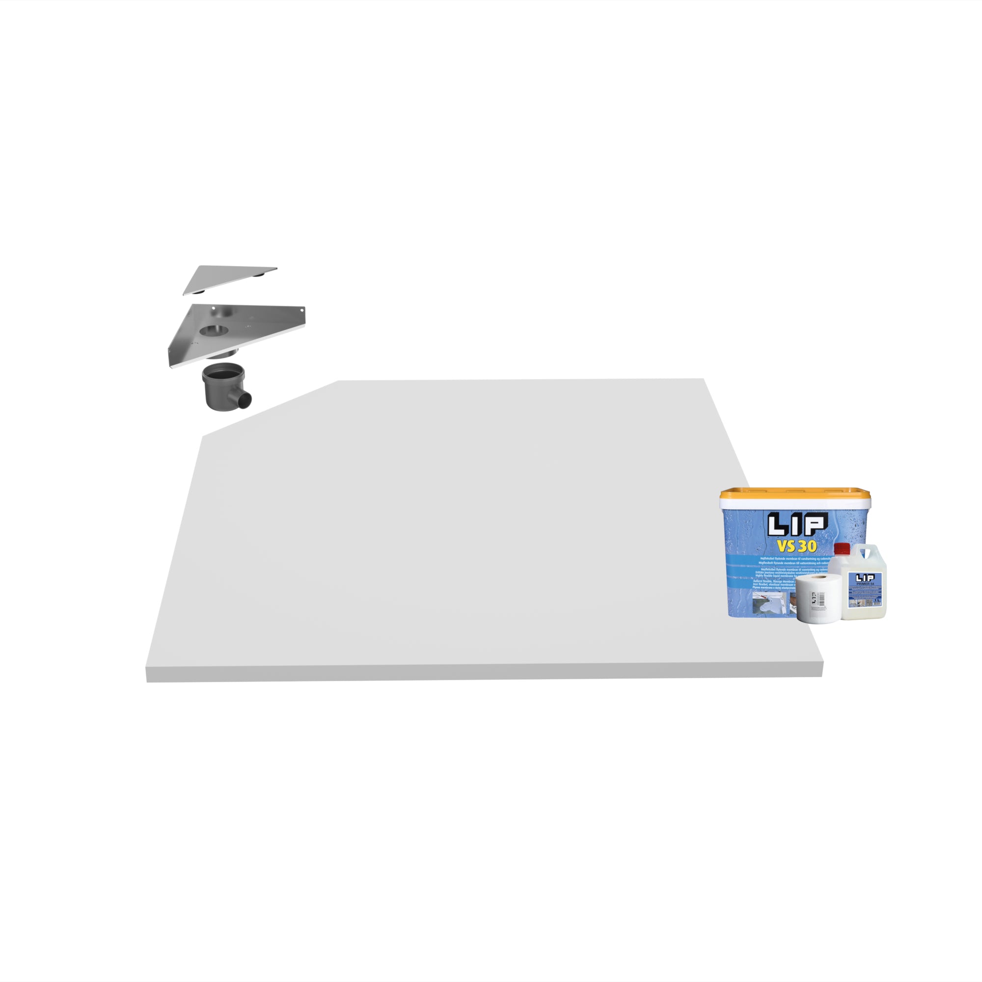 UniSlope® 2K Corner Drain Wet Room Kit - HighLine Custom - WM | Wetroom Materials