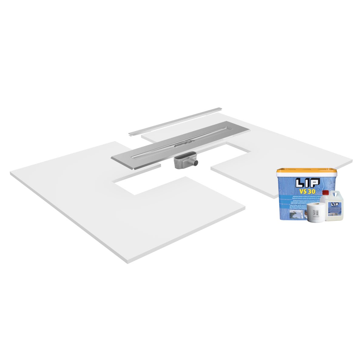 Unislope® 4K Centre Floor Linear Drain Wet Room Kit - HighLine Custom - WM | Wetroom Materials