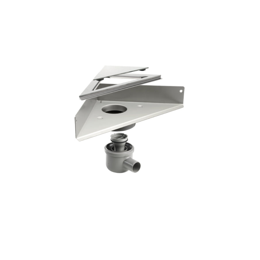 Unidrain® Corner Wet Room Drain - Highline Panel with 15mm Frame - WM | Wetroom Materials