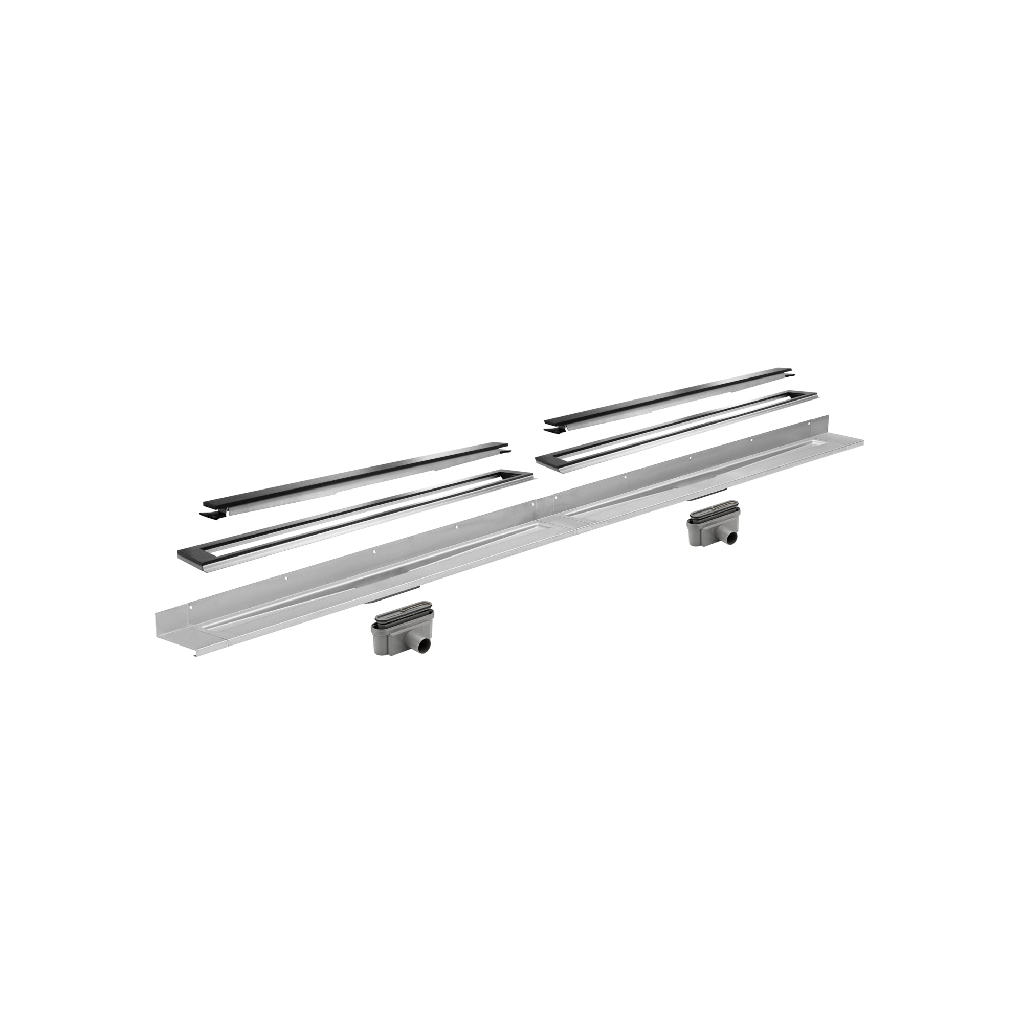 Unidrain® Wall Mounted Linear Drain - HighLine Panel Black with 15mm Frame - WM | Wetroom Materials