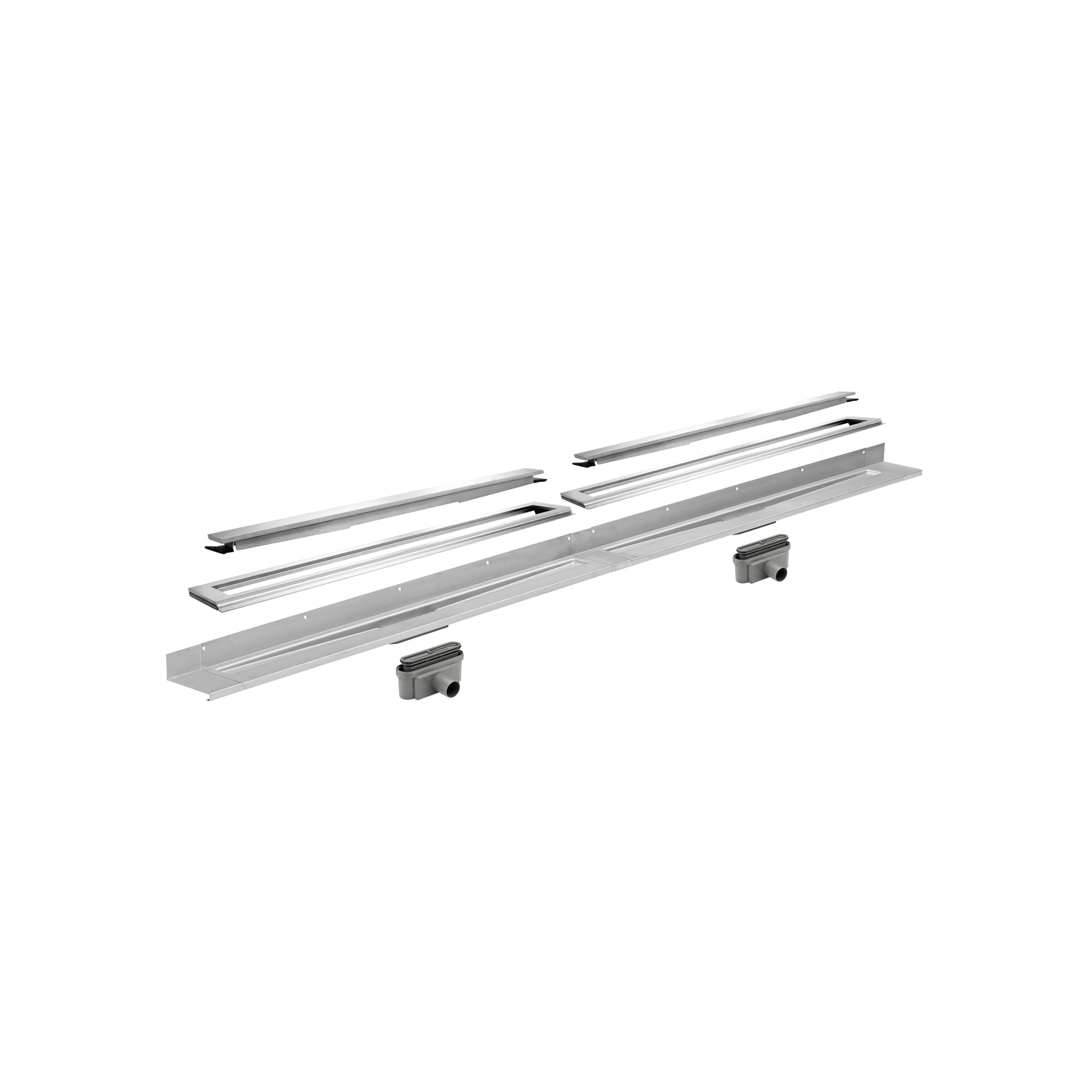 Unidrain® Wall Mounted Linear Drain - HighLine Panel Brushed Stainless Steel with 15mm Frame - WM | Wetroom Materials