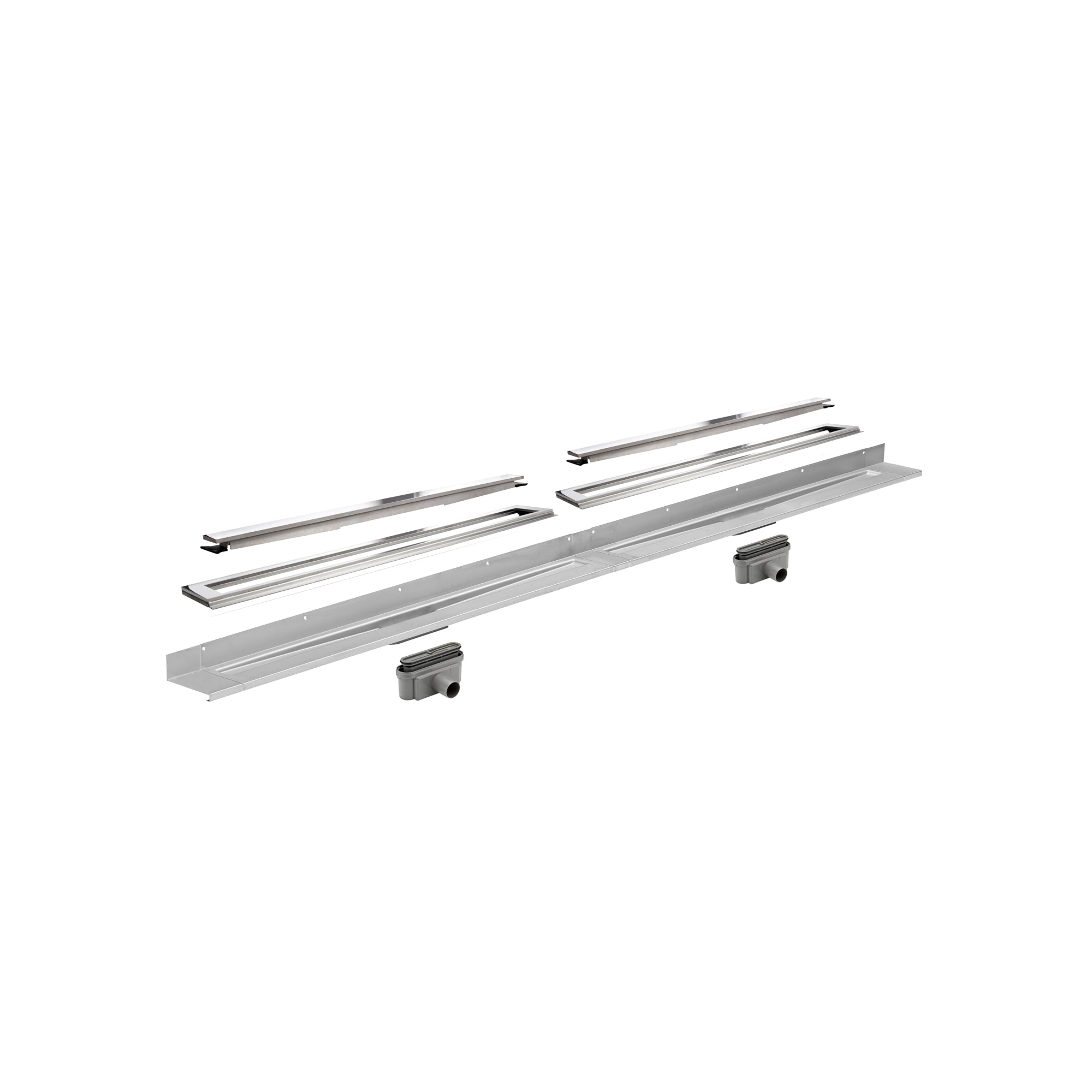 Unidrain® Wall Mounted Linear Drain - HighLine Panel Polished Stainless Steel with 15mm Frame - WM | Wetroom Materials