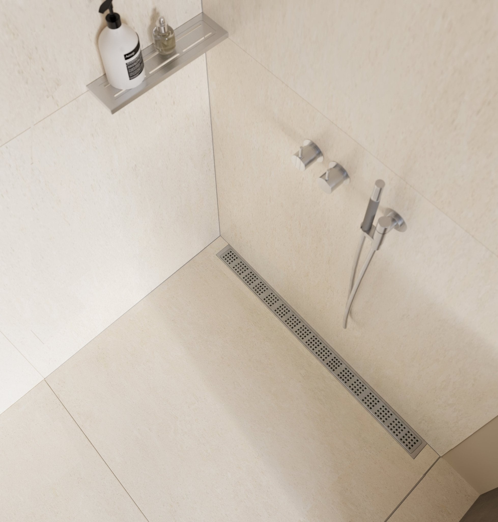 Unidrain® Wall Mounted Linear Drain - Square Grate - WM | Wetroom Materials