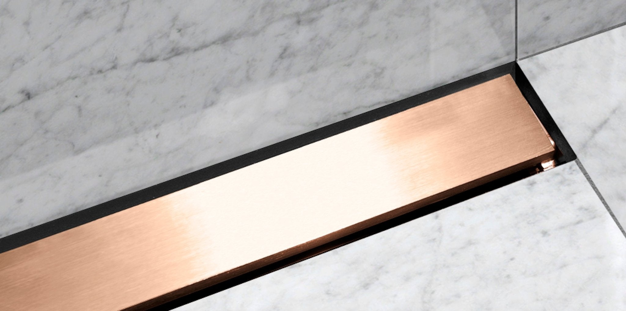 Unislope® 1K Elegance Linear Drain Wet Room Kit | Highline Panel Copper without frame - WM | Wetroom Materials