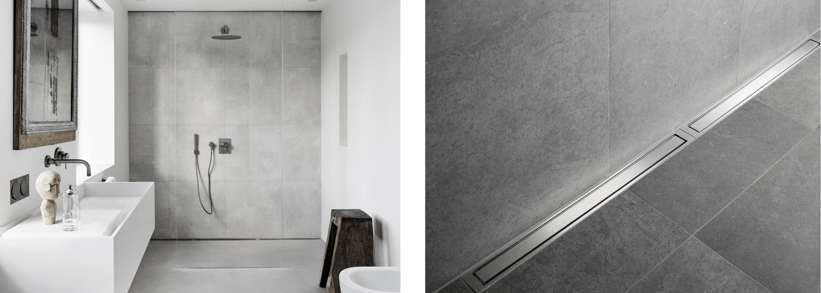 grey tiles in wet room inspiration